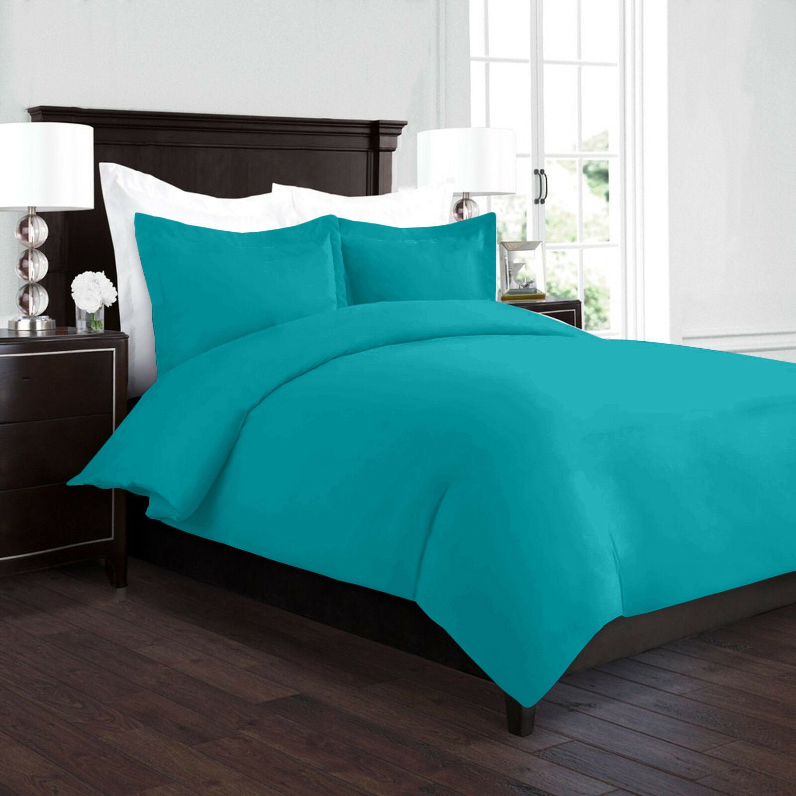 Bedding - Duvet Cover Set - King Queen Full Twin Cal-King - 3 Piece - 22 Colors - Full / Teal