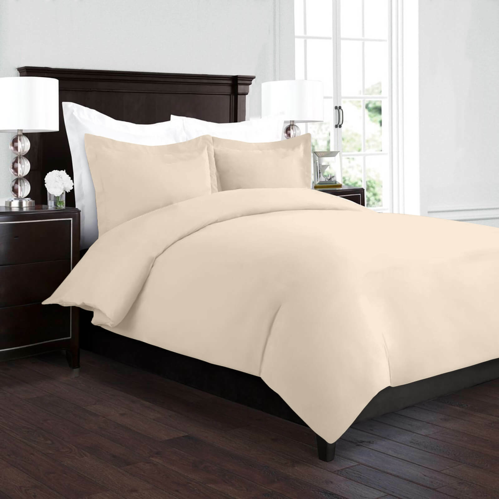 Bedding - Duvet Cover Set - King Queen Full Twin Cal-King - 3 Piece - 22 Colors - Twin / Beige
