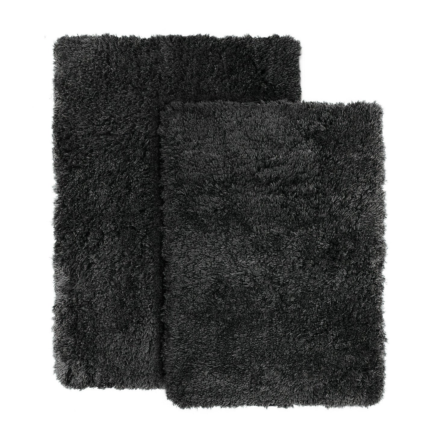 Bath Mats & Rugs - Bathroom Rug Bath Mat Set - 2 Rubber Backed Nonslip Area Rugs 7 Colors - Black
