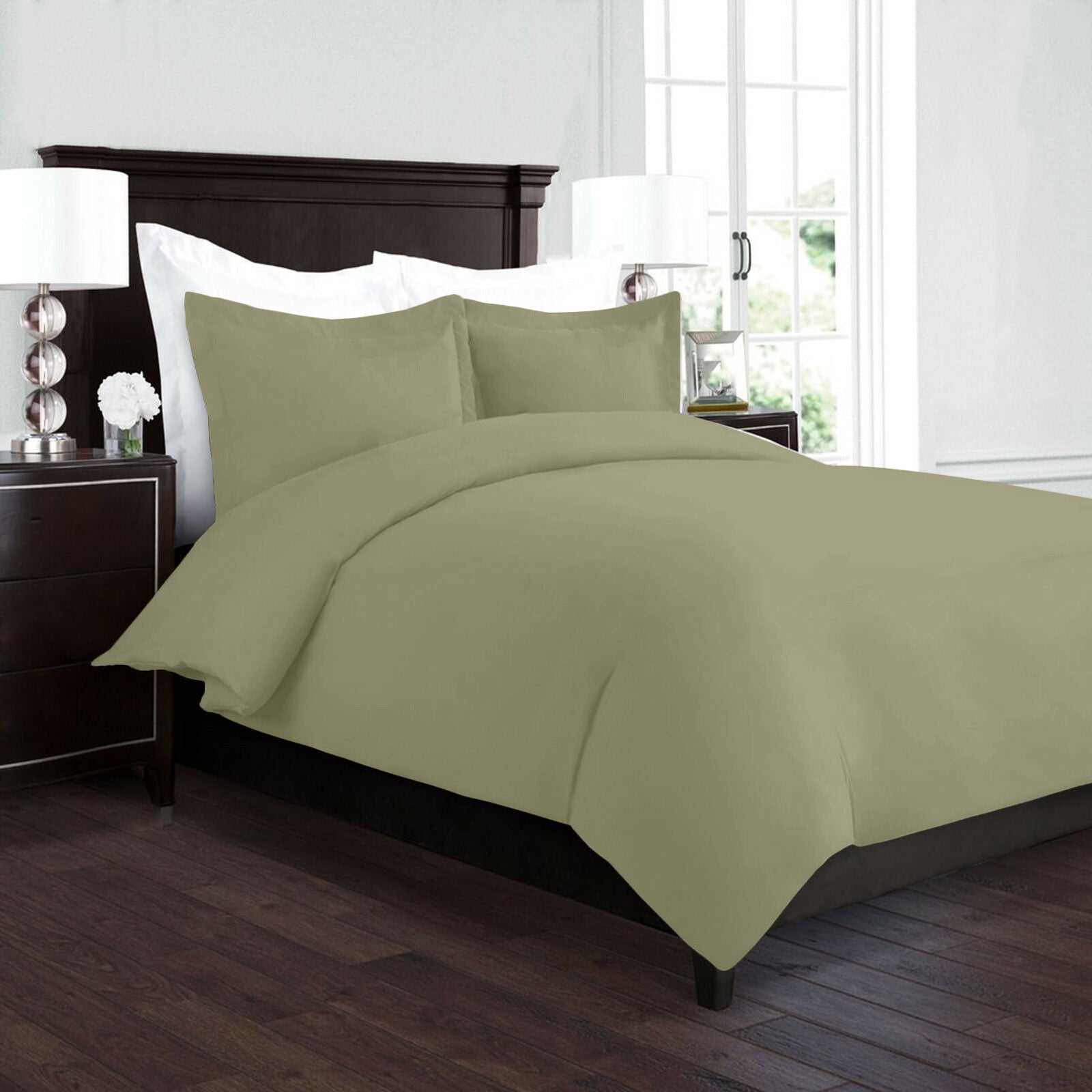 Bedding - Duvet Cover Set - King Queen Full Twin Cal-King - 3 Piece - 22 Colors - Twin / Green