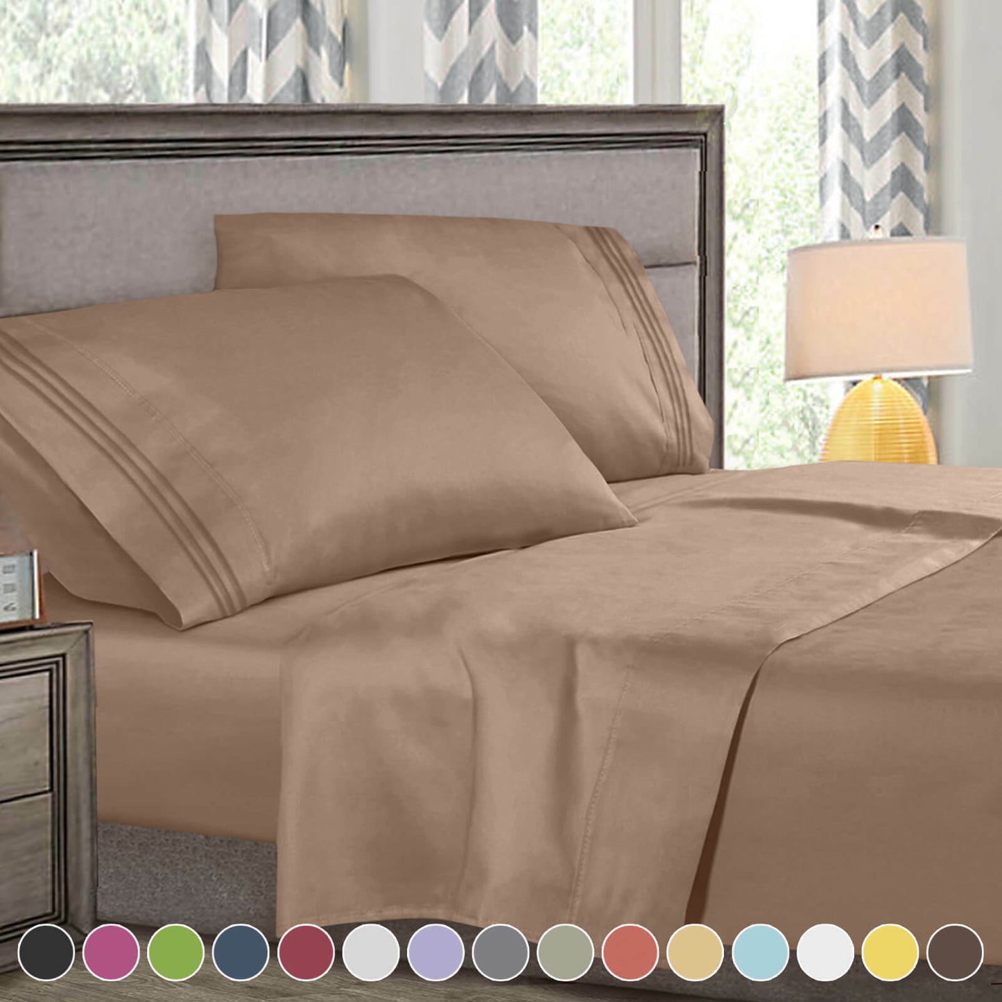 Bed Sheets - 4-Piece Deep Pocket Bed Sheet Set - 1800 Collection Hotel Quality - Twin / Ivory