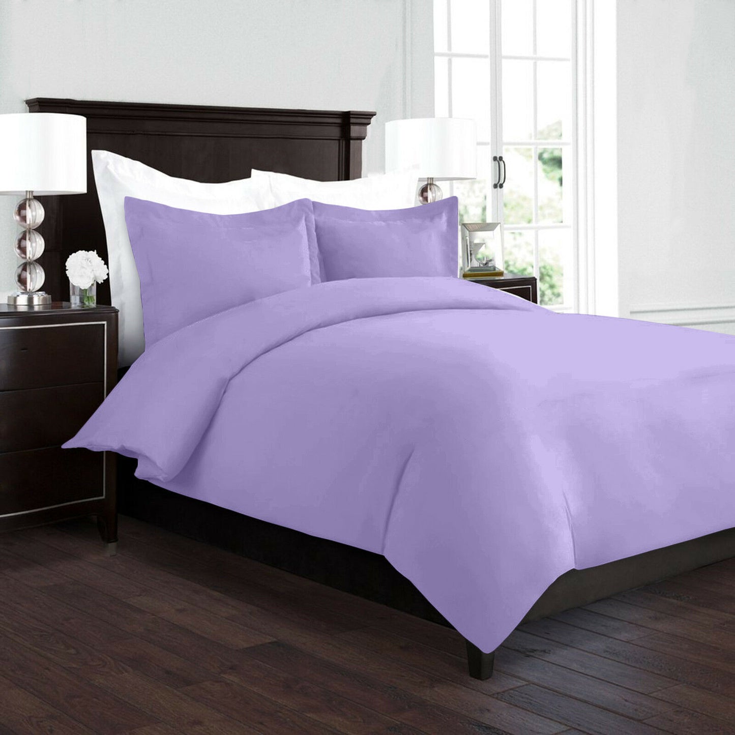 Bedding - Duvet Cover Set - King Queen Full Twin Cal-King - 3 Piece - 22 Colors - Full / Lilac