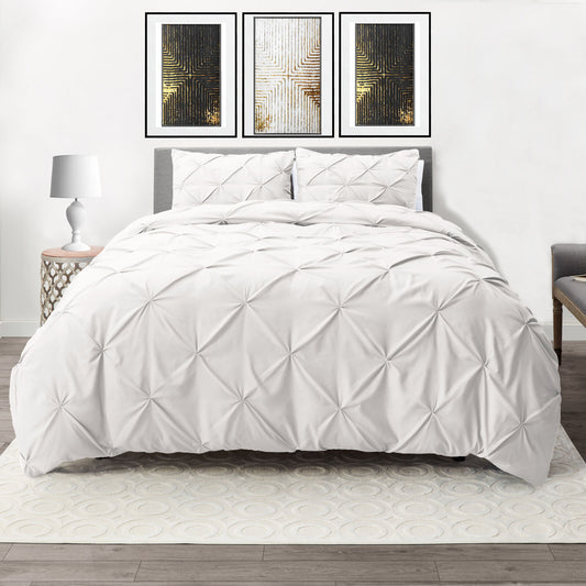 Bedding - Down Alternative Comforter Set - King Queen Twin Duvet Insert & Shams - King/Cal King / White