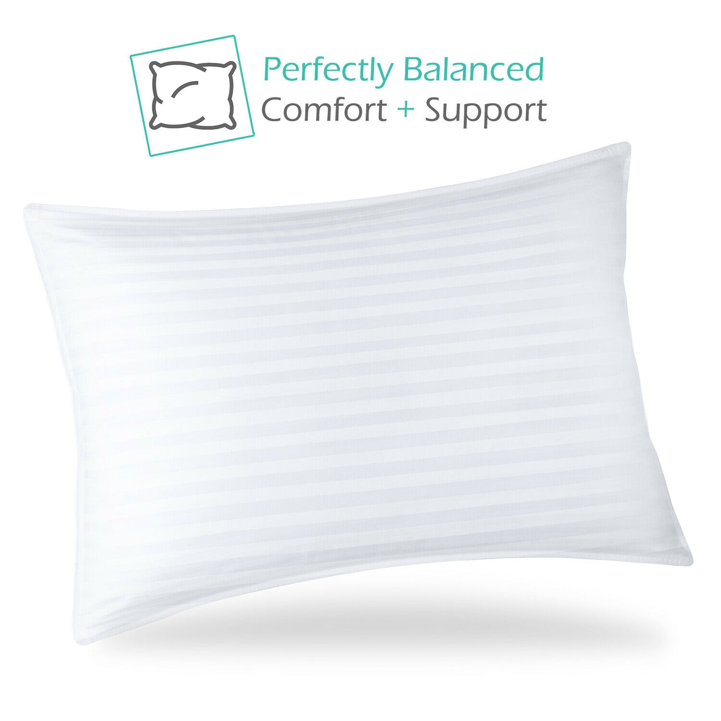 Pillows - Bed Pillows - Down Alternative Soft Cotton Plush Luxury Set - 5 Sizes -