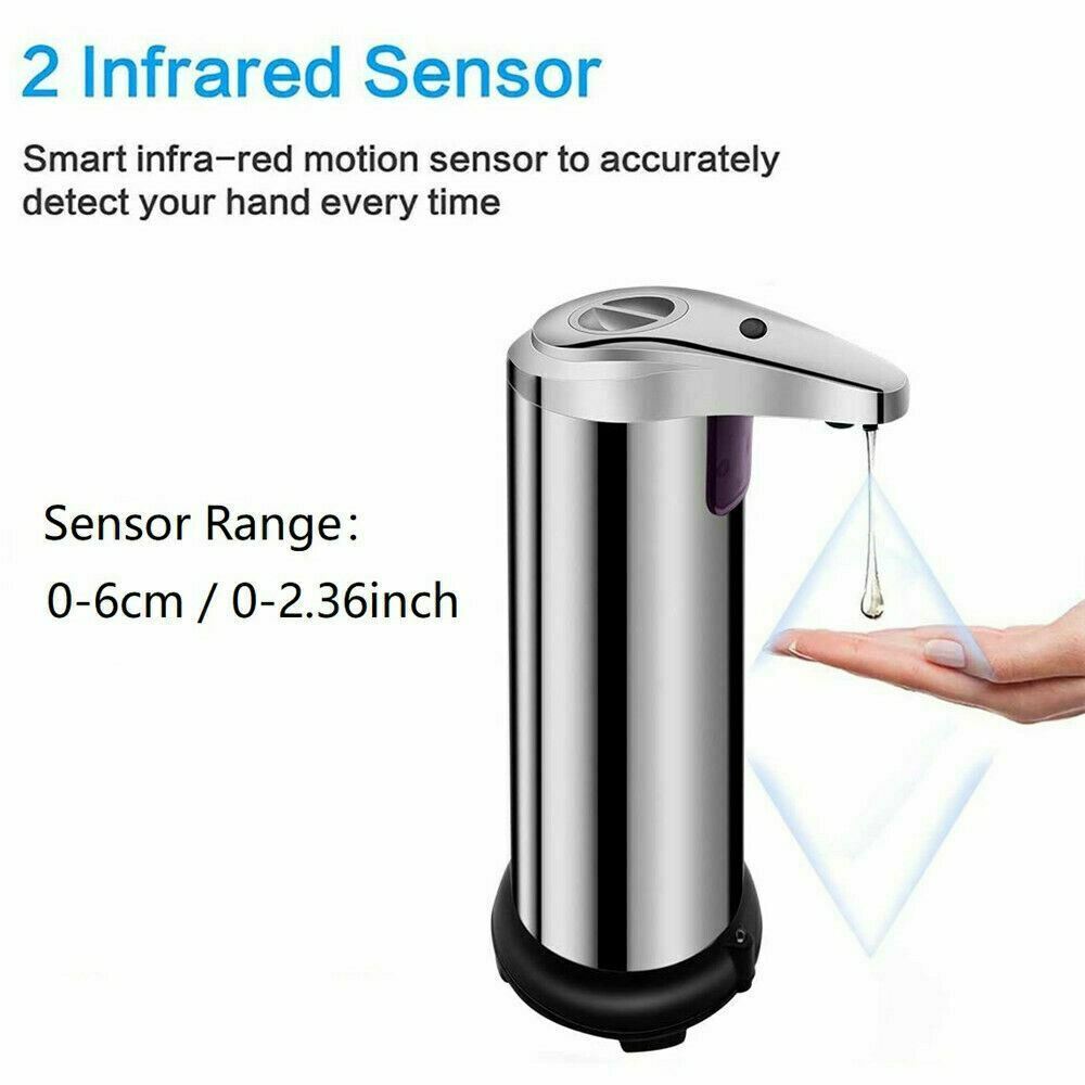 Soap & Lotion Dispensers - Touchless Soap Dispenser - Stainless Steel Automatic Sensor Hand Soap -