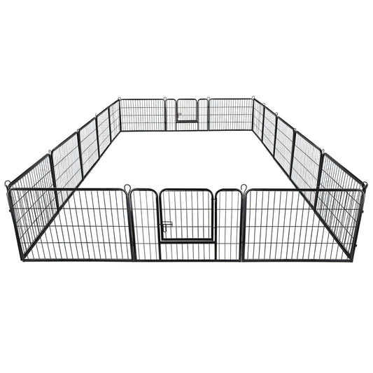Fence Panels - Dog Crate - Puppy Playpen Kennel Cage - 16 Panel Fence 24" -