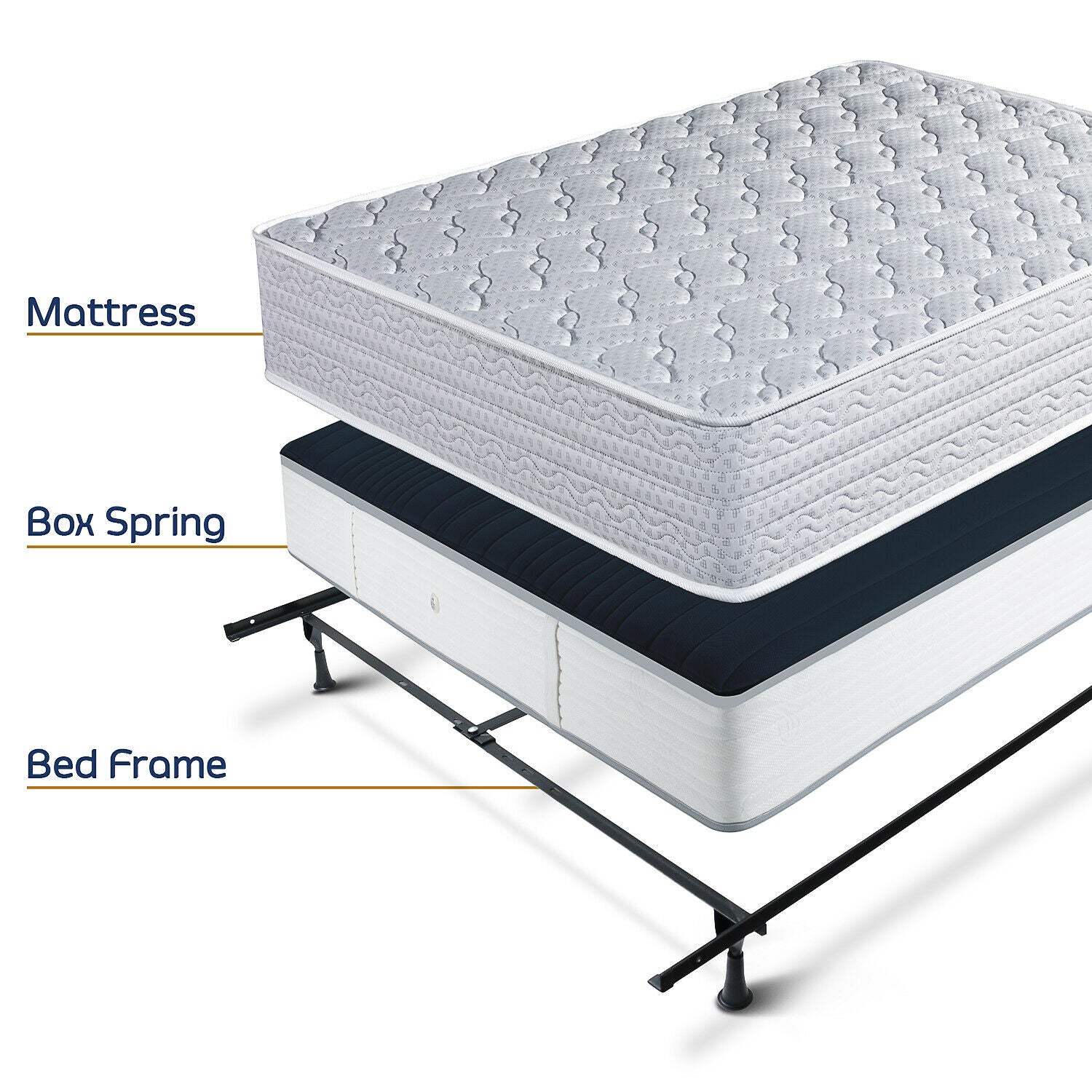 Beds & Bed Frames - Adjustable Bed Frame - Twin, Full or Queen Size Metal Frame -
