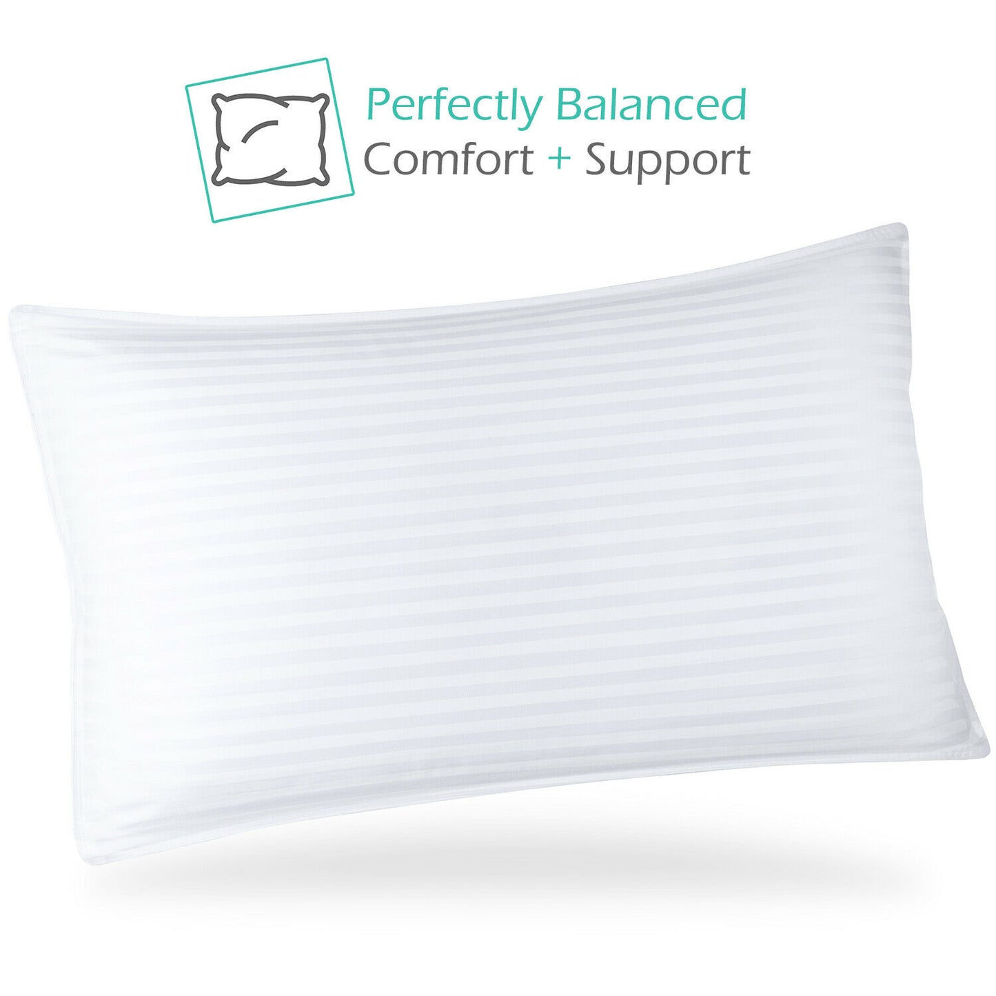 Pillows - Bed Pillows - Down Alternative Soft Cotton Plush Luxury Set - 5 Sizes -