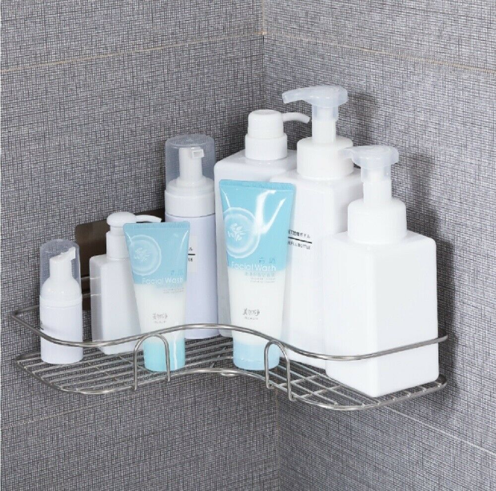 Wall Shelves & Ledges - Corner Shower Shelf Caddy - Stainless Steel Bathroom Storage Shelf Organizer -