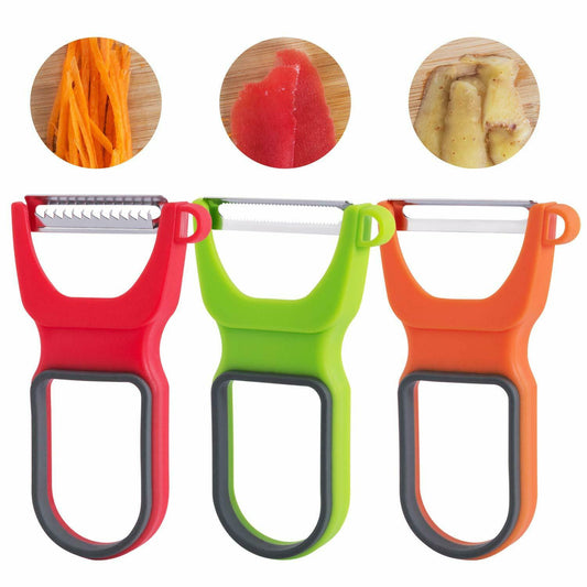 Food Peelers & Corers - Vegetable & Potato Peeler - Kitchen Slicer Cutter Grater - Set of 3 -