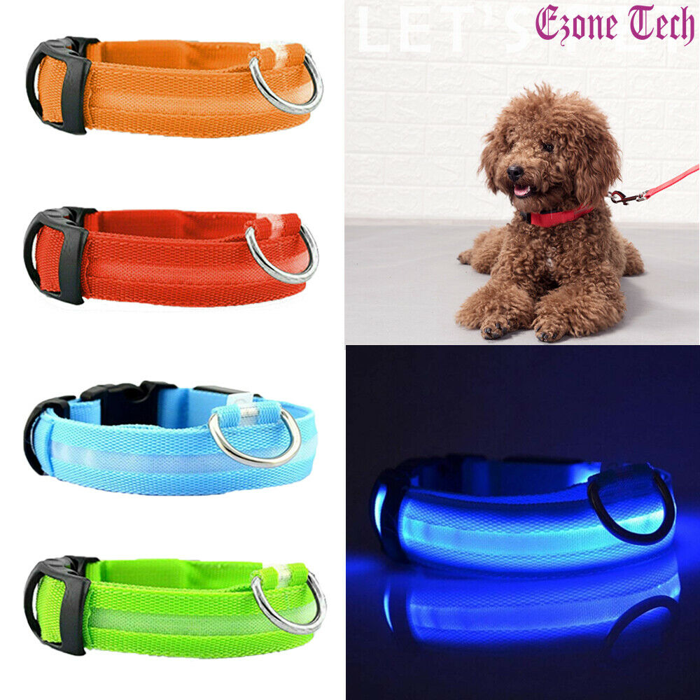 Pet Collars & Harnesses - Dog Collar - Safety LED Light Waterproof Pet Collar - Adjustable S-Xl -