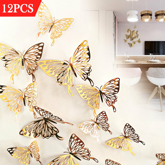 - Home Decor 3D Butterfly Wall Stickers- Art Wall Decorations 12pcs -