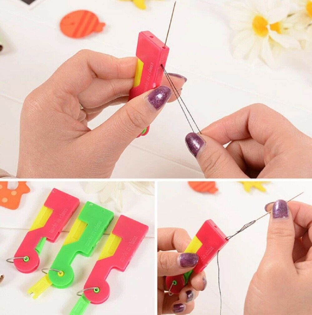 10-Pack Easy Needle Threaders – Mixed Colors, Elderly-Friendly Sewing Tool, USA Made