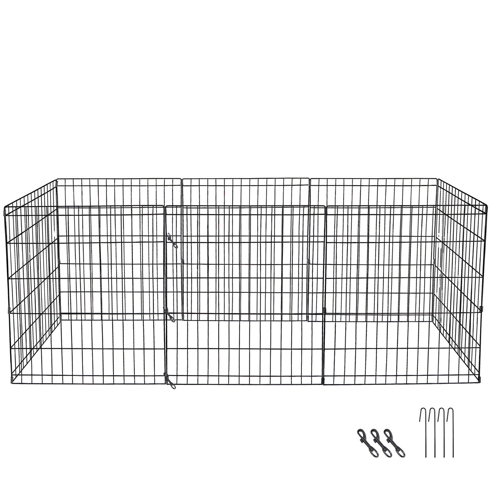 Fence Panels - Dog Crate Pet Play Pen Fence - 8 Panels - 30 Inches -