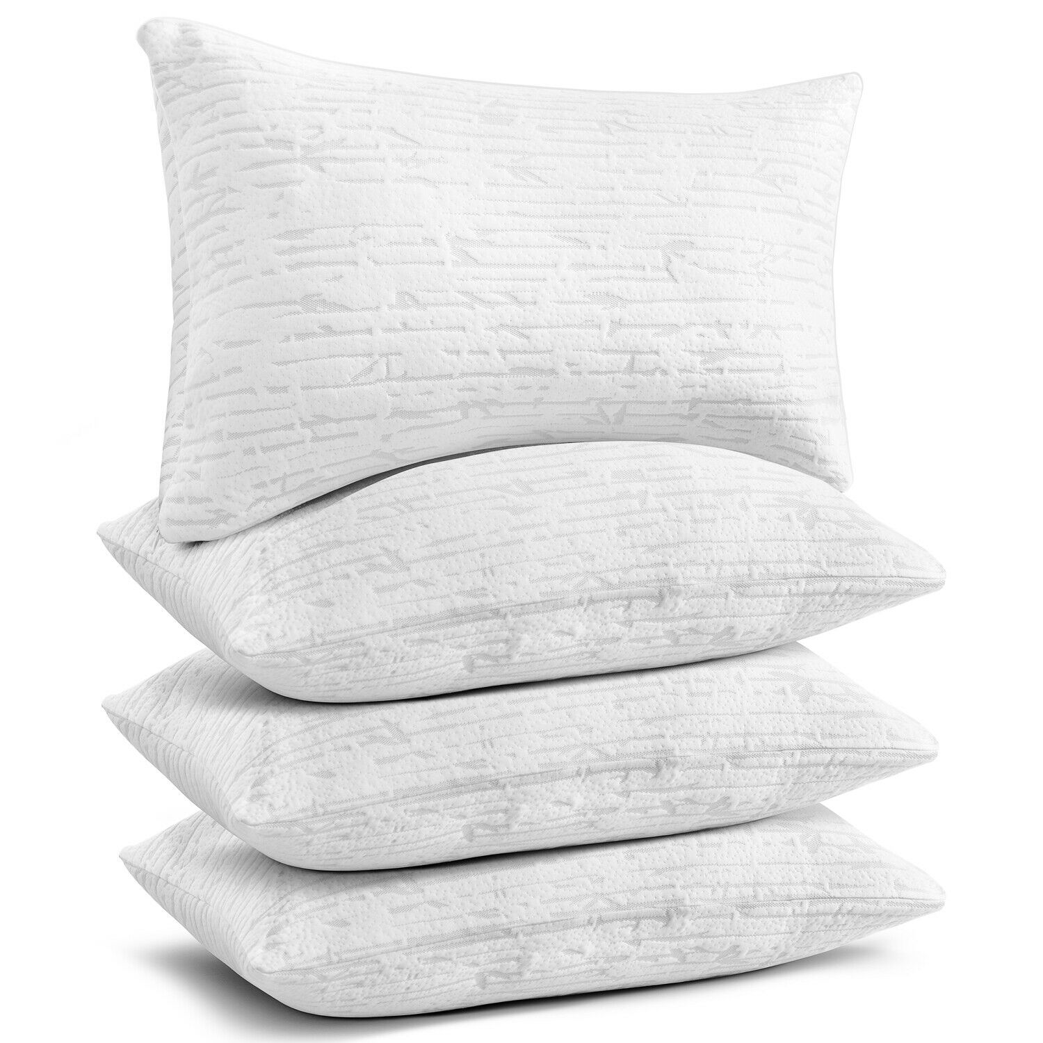 Pillows - Bamboo Shredded Memory Foam Pillow - Hypoallergenic King or Queen -