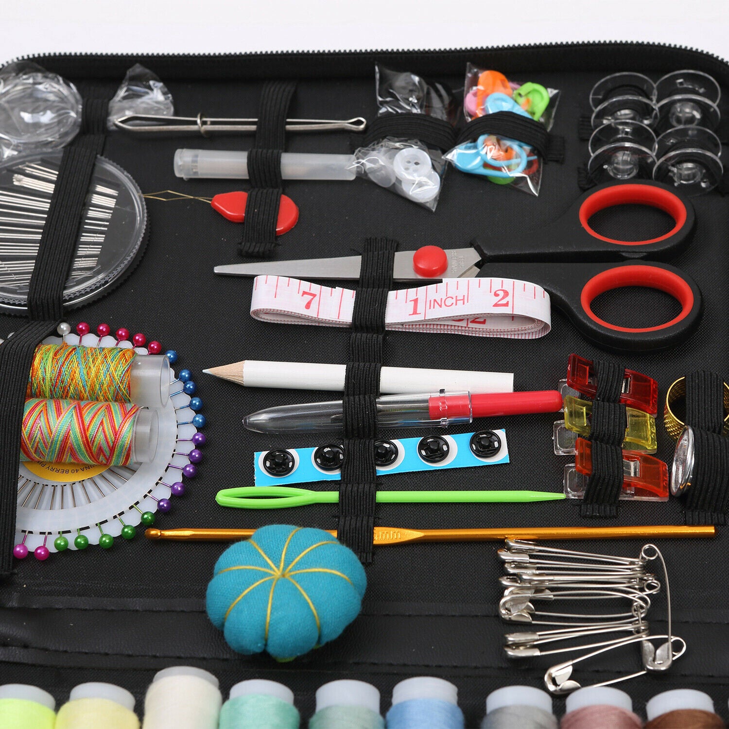 Travel Thread Set Sewing Kit - Sewing Needle, Thread, Scissor - Travel Box 183 Pc Set ...