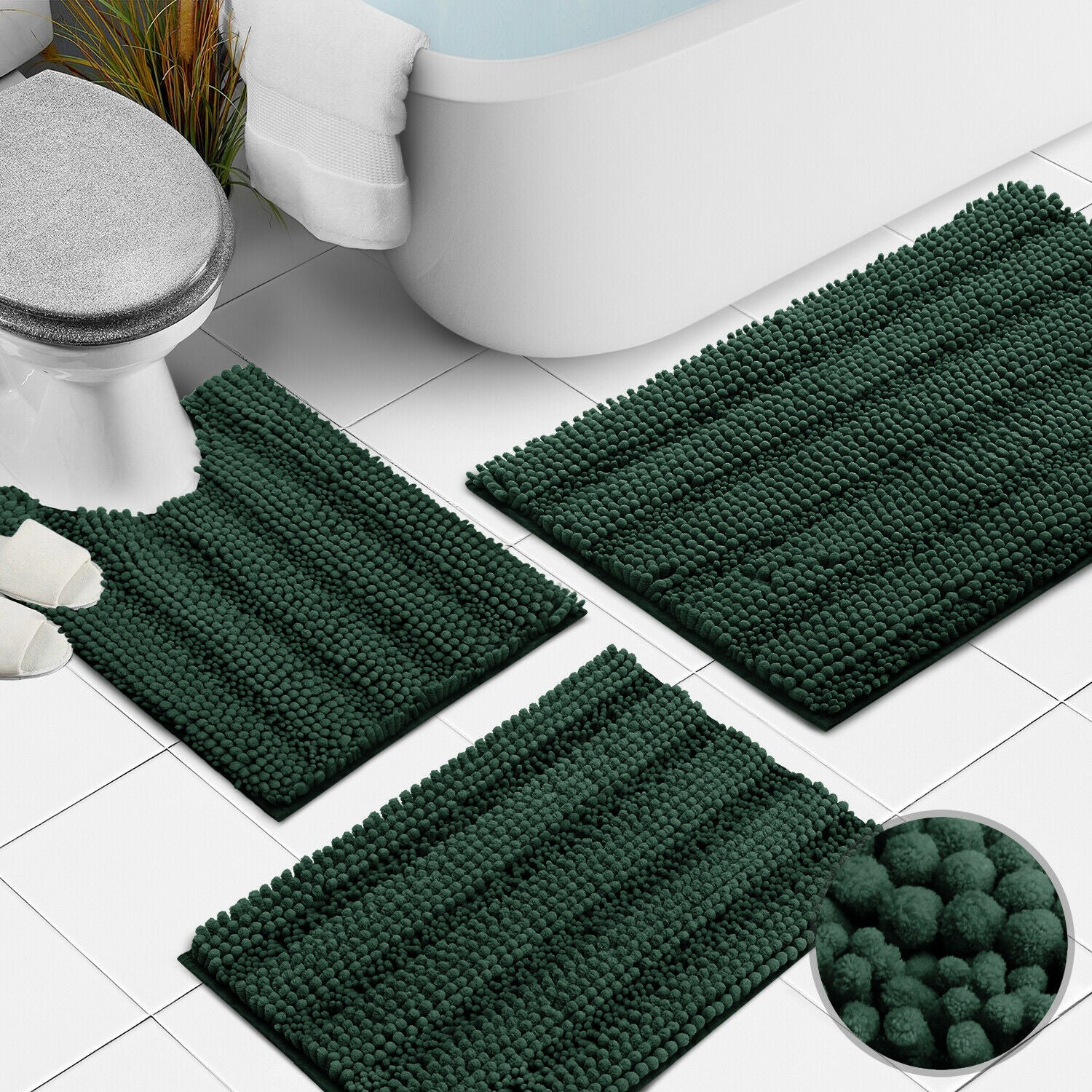 Dark Green Bathroom Rugs