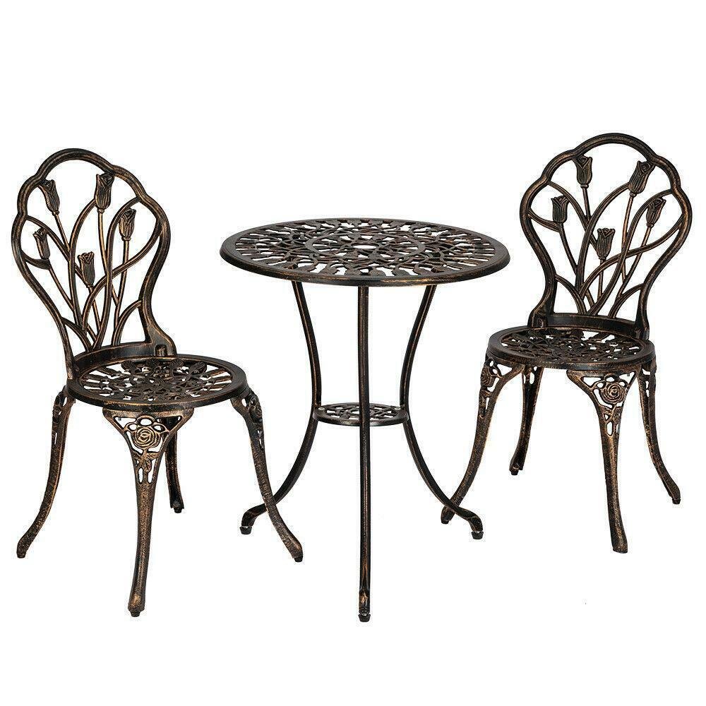 Outdoor Furniture Sets - Outdoor Patio Bistro Furniture Set - 3 pcs - Bronze -