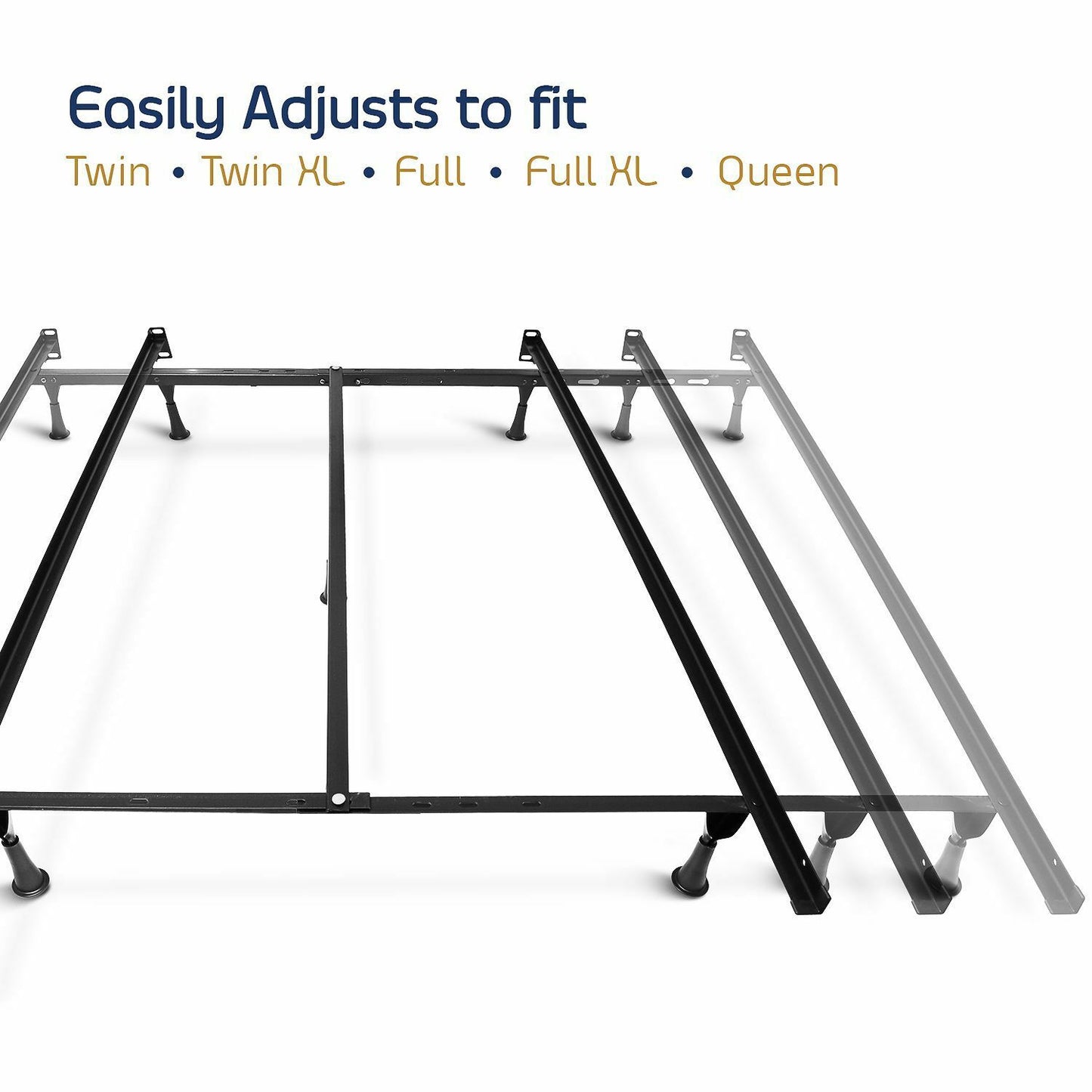 Beds & Bed Frames - Adjustable Bed Frame - Twin, Full or Queen Size Metal Frame -