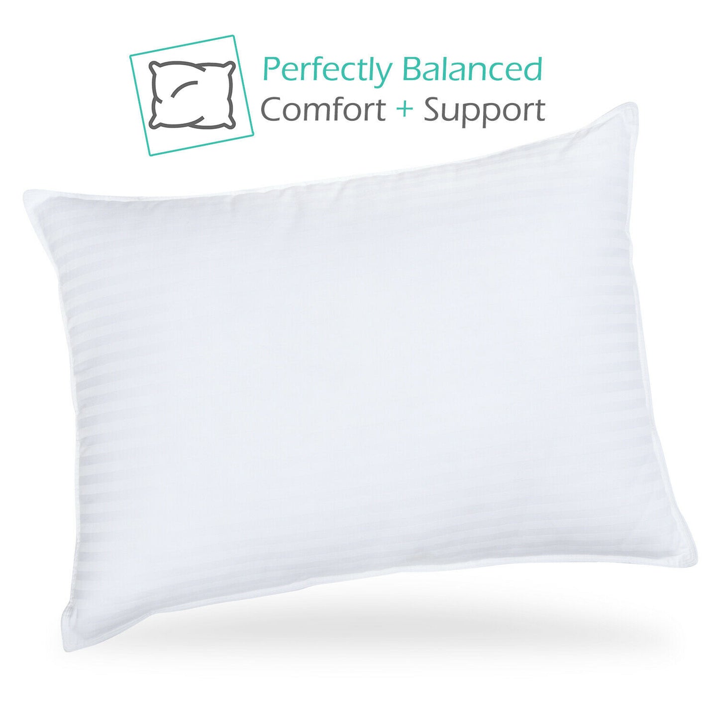 Pillows - Bed Pillows - Down Alternative Soft Cotton Plush Luxury Set - 5 Sizes -