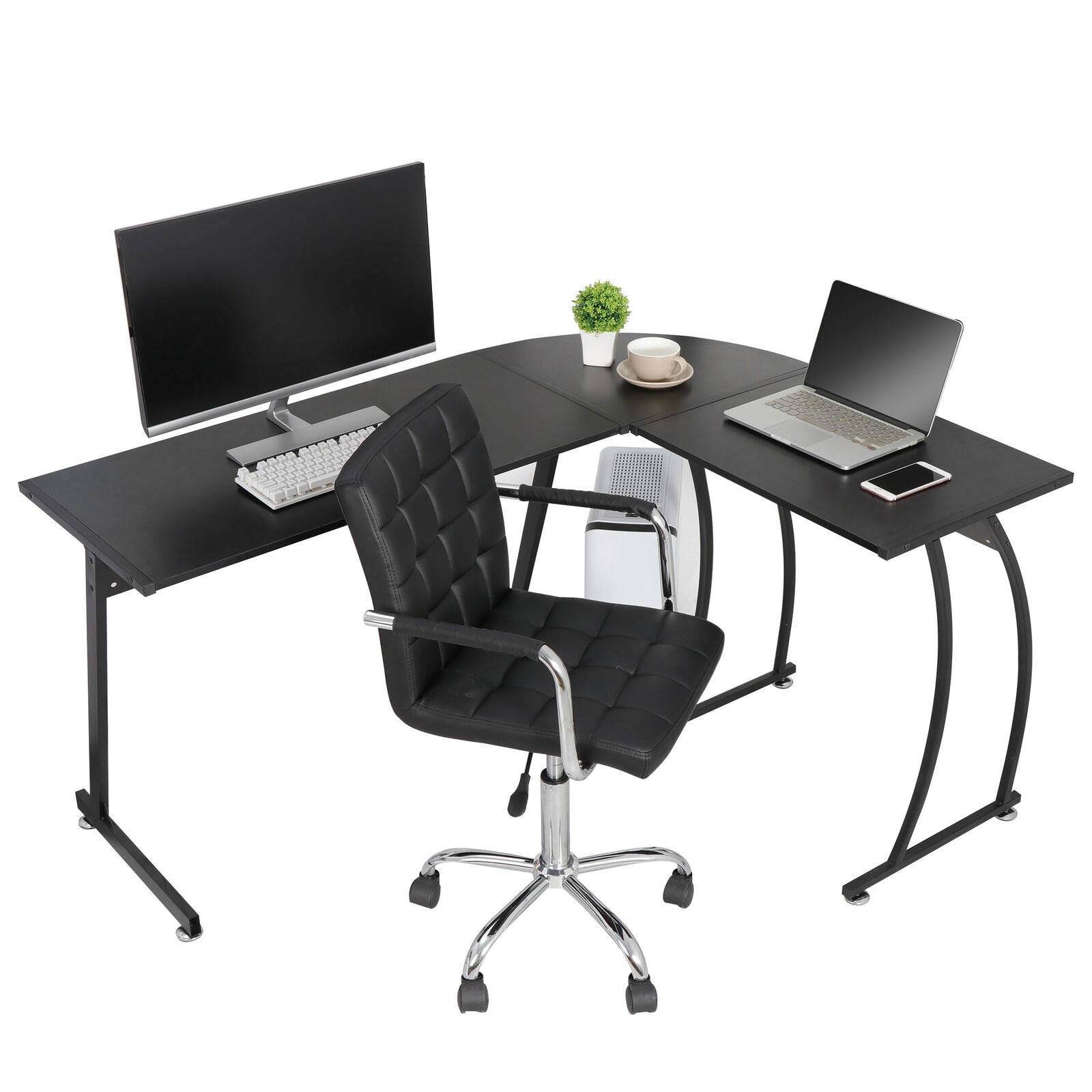 Desks - L Shaped Computer Desk - Home Or Office Gaming Desk - 58" Table -