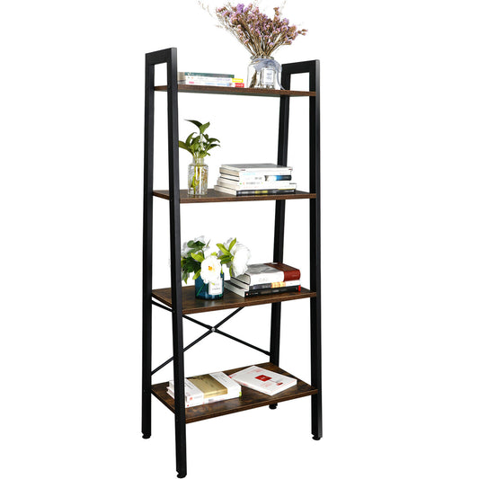 Storage & Organization - Ladder Shelf Storage Rack - 4 Tier Plant Stand Vintage Bookcase -
