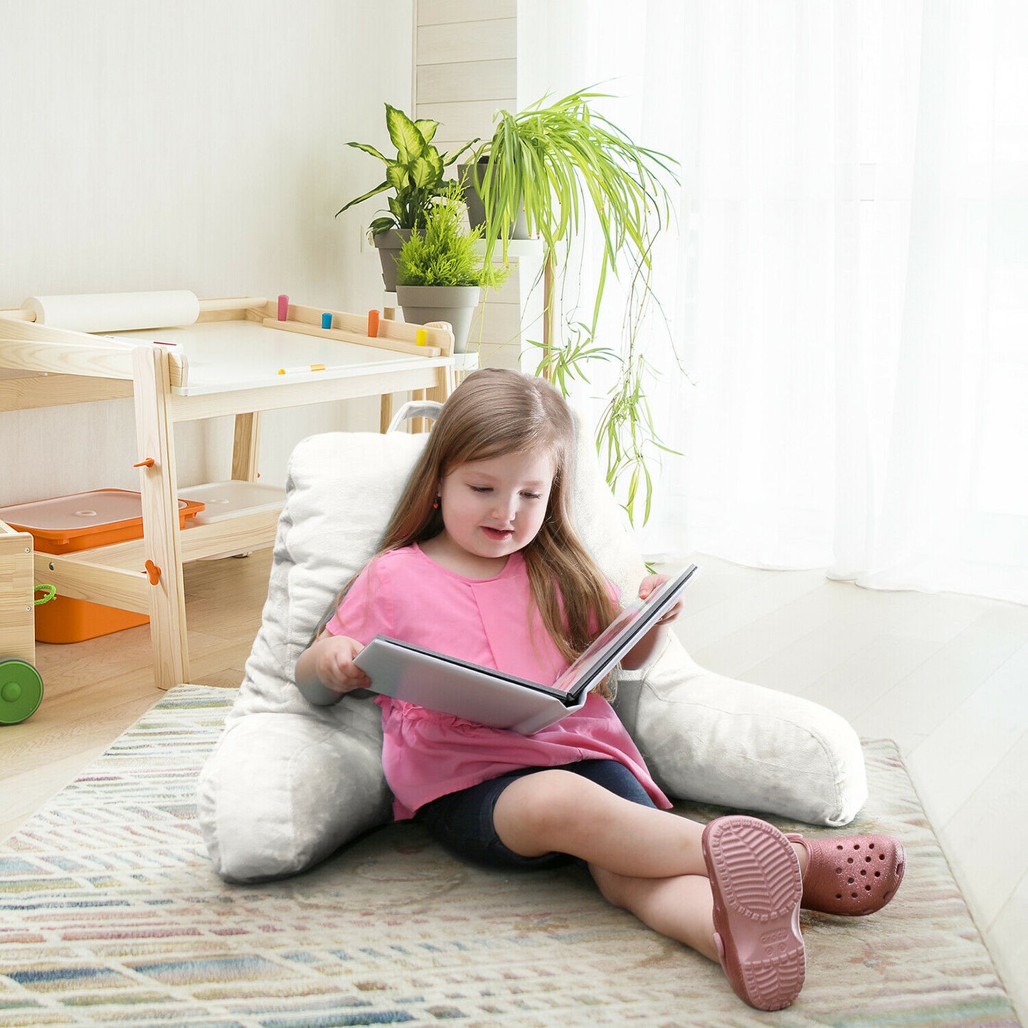 Pillows - TV & Reading Pillow - Kid's Memory Foam Bedrest Back Pillow 12 Colors! -