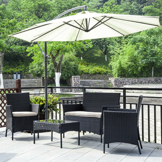 Outdoor Chairs - Patio Chairs Outdoor Furniture - Wicker Rattan Sofa - 4 Pc Set -