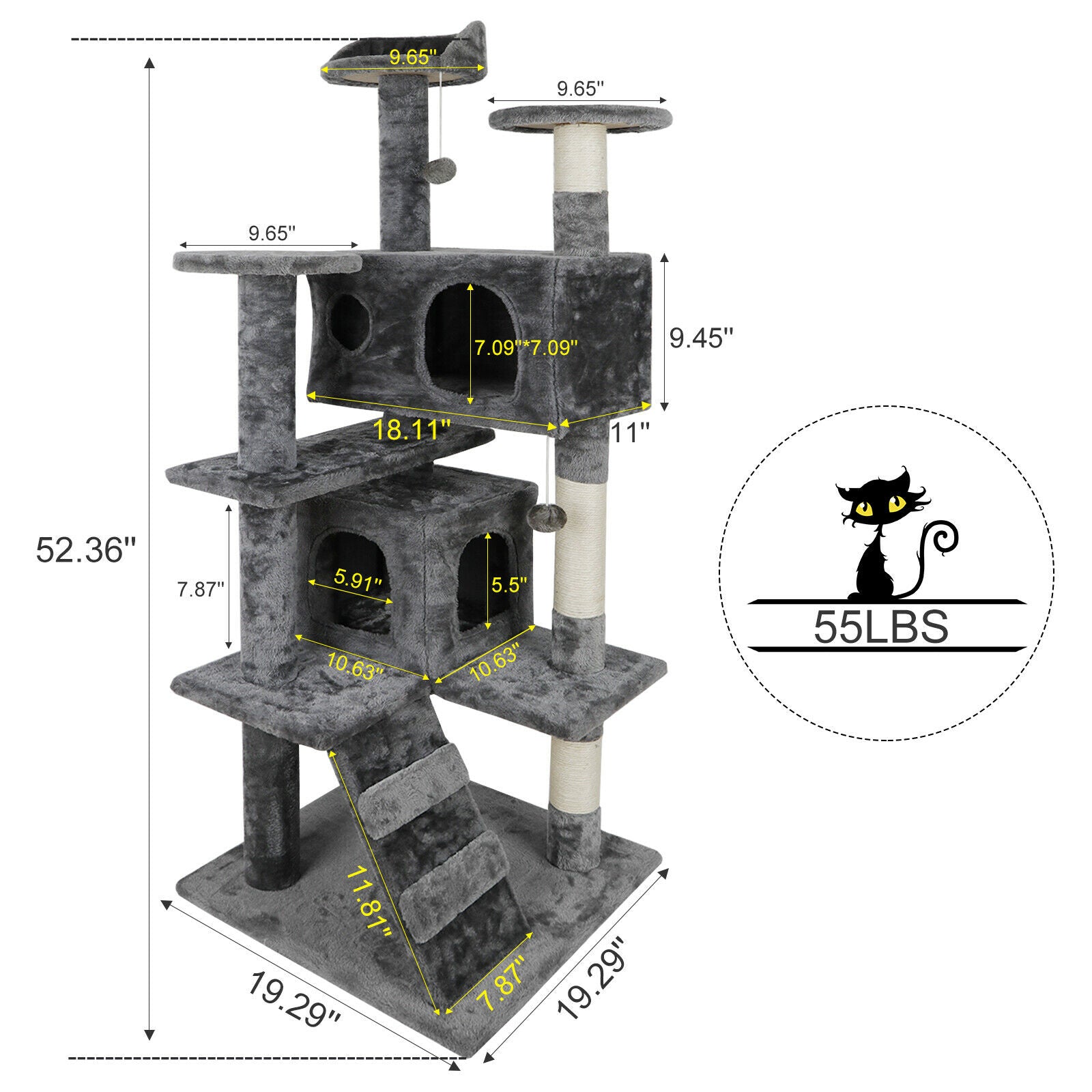 Cat Beds - Cat Tree Tower House - 53" -