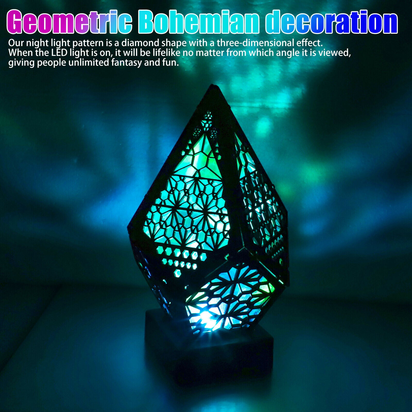 Lamps - Led Light - 3D Bohemian Colorful Night Light - Sky Projector Lamp -