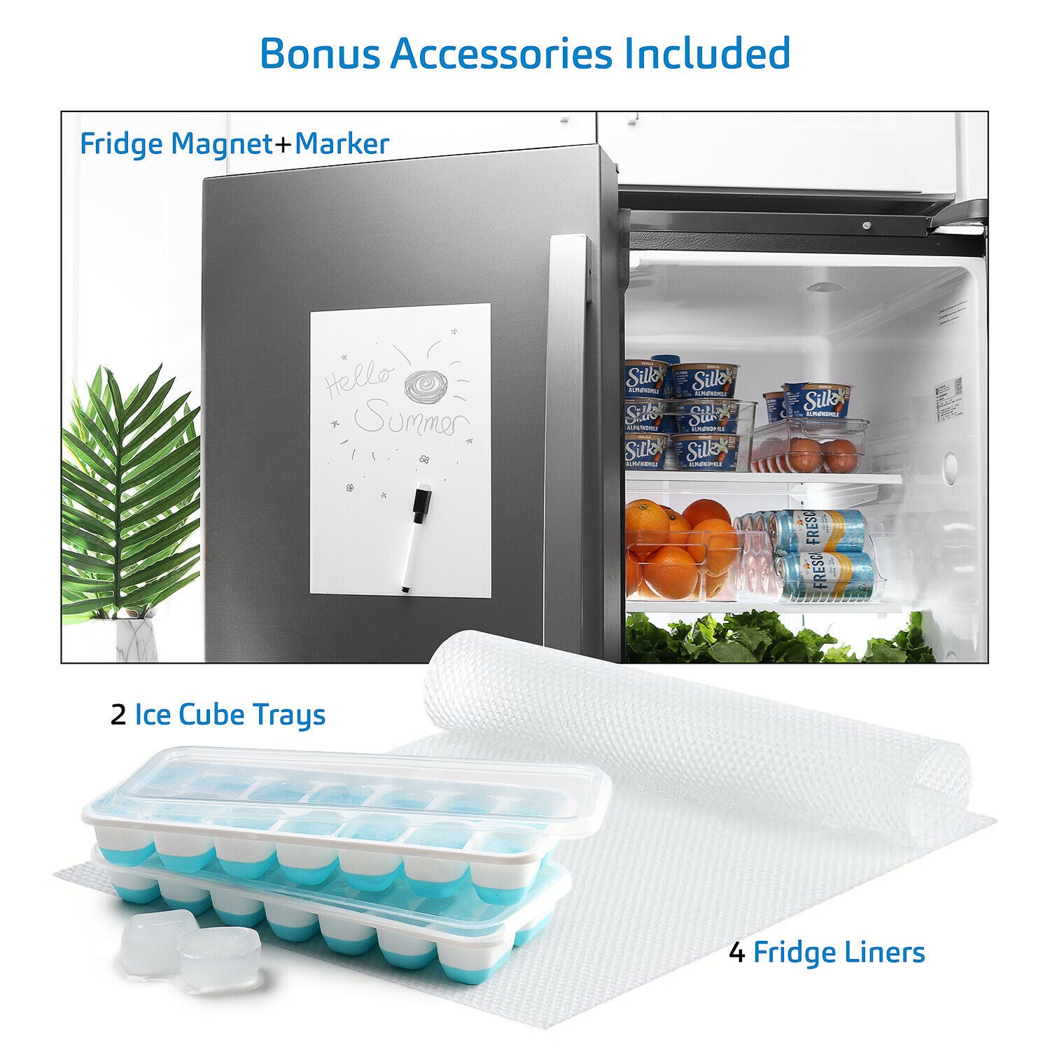 Refrigerator Accessories - Refrigerator Organizer Storage Bins - Clear Plastic Containers 14pcs -