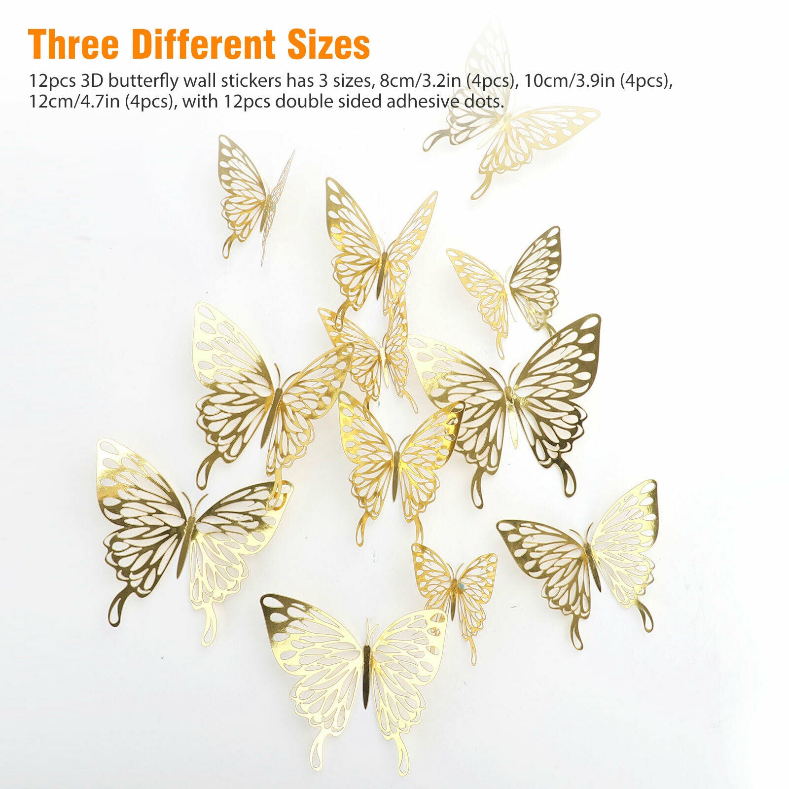 - Home Decor 3D Butterfly Wall Stickers- Art Wall Decorations 12pcs -