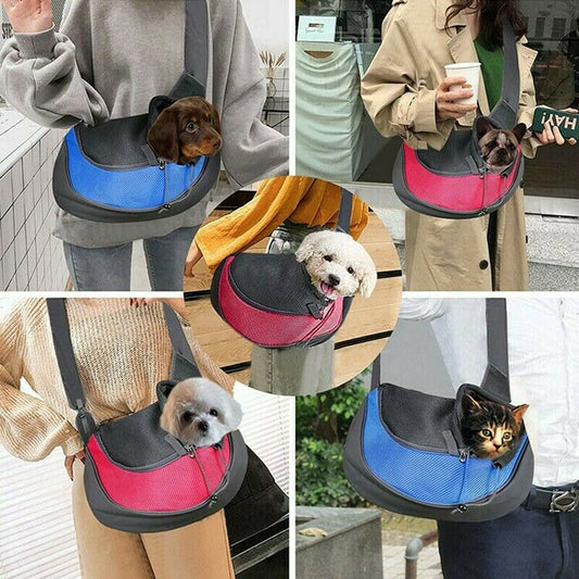 Backpacks - Dog Puppy Backpack Carrier - Pet Travel Tote Bag - Mesh Sling -