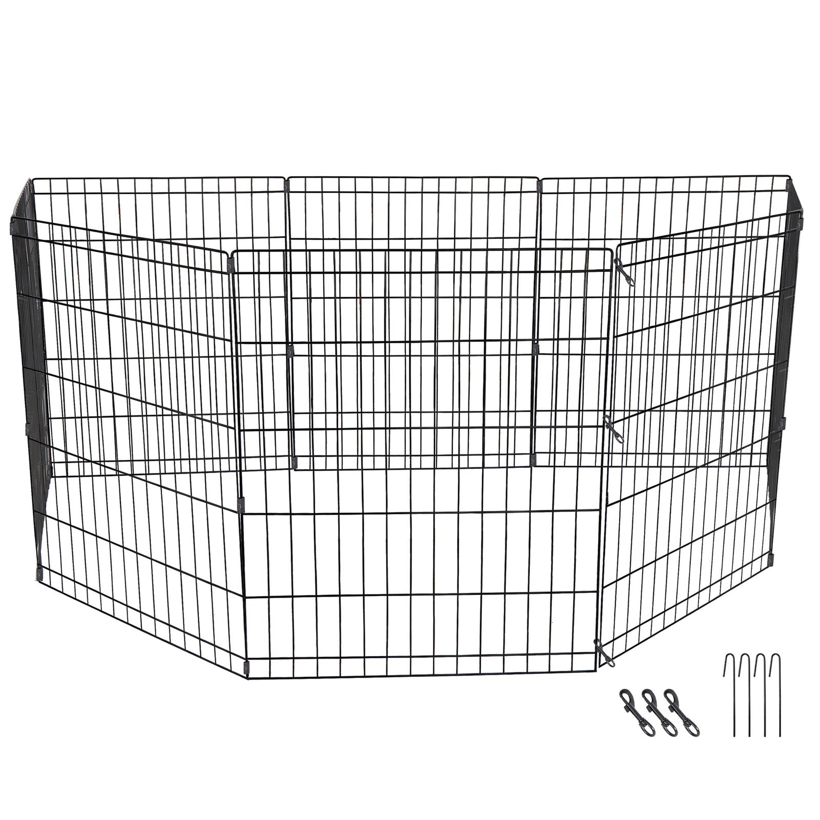 Fence Panels - Dog Crate Pet Play Pen Fence - 8 Panels - 30 Inches -