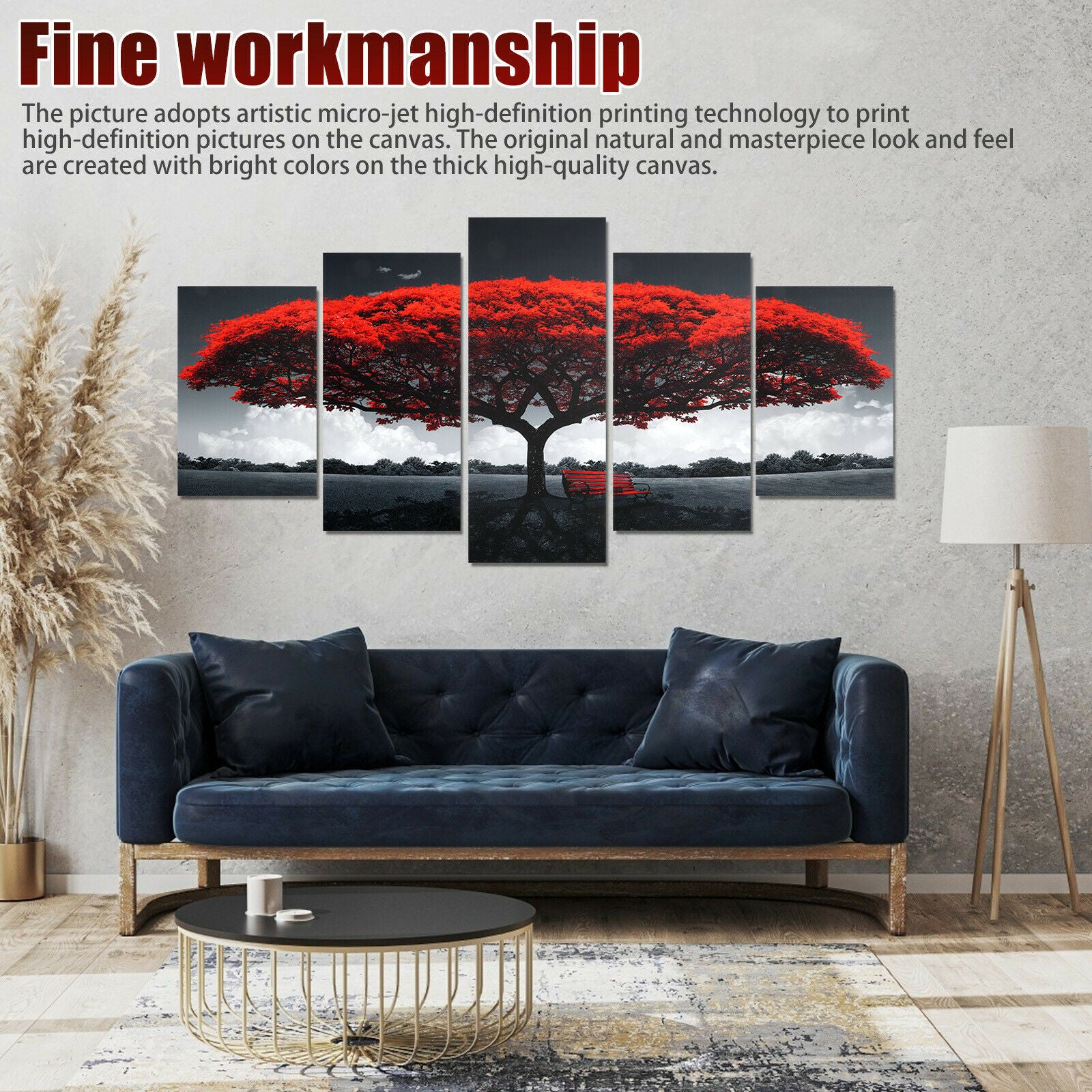 - Living Room Wall Art - Canvas Print Landscape Paintings- Modern 5pcs -