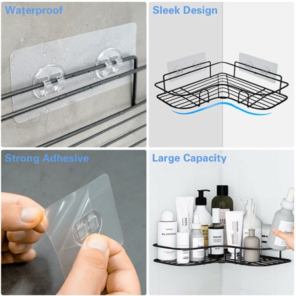 Wall Shelves & Ledges - Corner Shower Shelf Caddy - Stainless Steel Bathroom Storage Shelf Organizer -