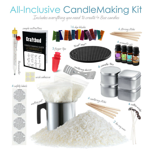 Candle Making Kits - Candle Making Kit - Wicks, Soy Wax Flakes, Fragrance Oil 16 Color Dyes -