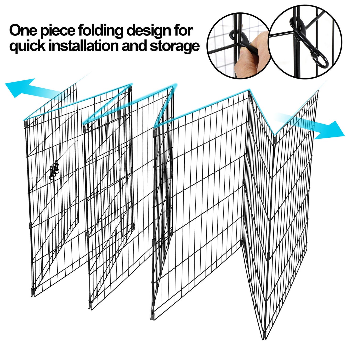 Fence Panels - Dog Crate Pet Play Pen Fence - 8 Panels - 30 Inches -