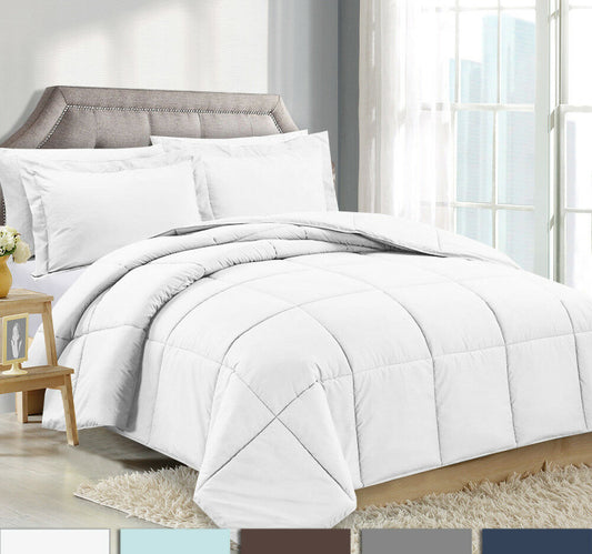 Quilts & Comforters - Down Alternative Comforter Set - 3 Piece Reversible Comforter w/ Shams -