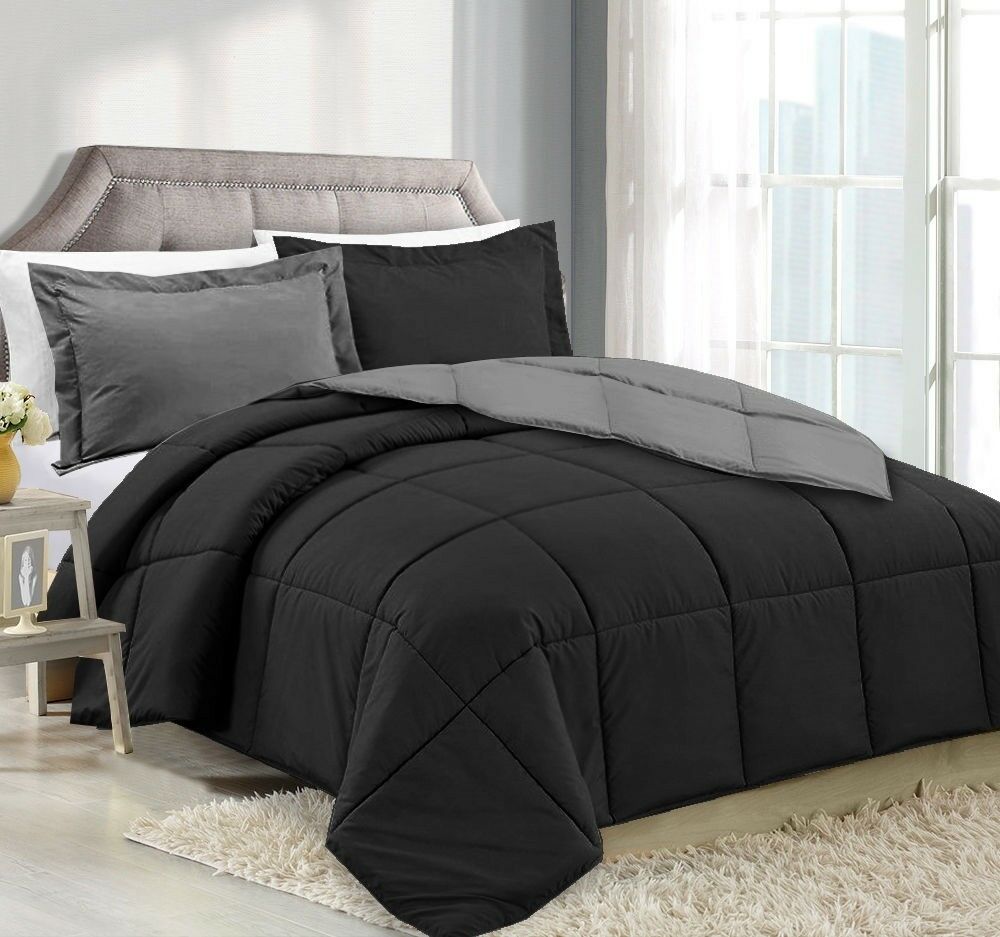 Quilts & Comforters - Down Alternative Comforter Set - 3 Piece Reversible Comforter w/ Shams -