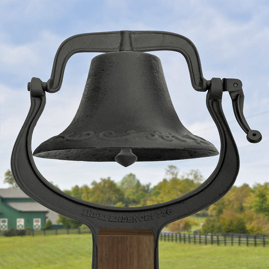 Call Bells - Cast Iron Dinner Bell - Large Antique Vintage Style Yard Decor -