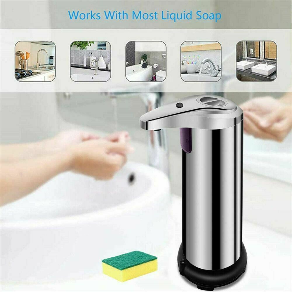 Soap & Lotion Dispensers - Touchless Soap Dispenser - Stainless Steel Automatic Sensor Hand Soap -