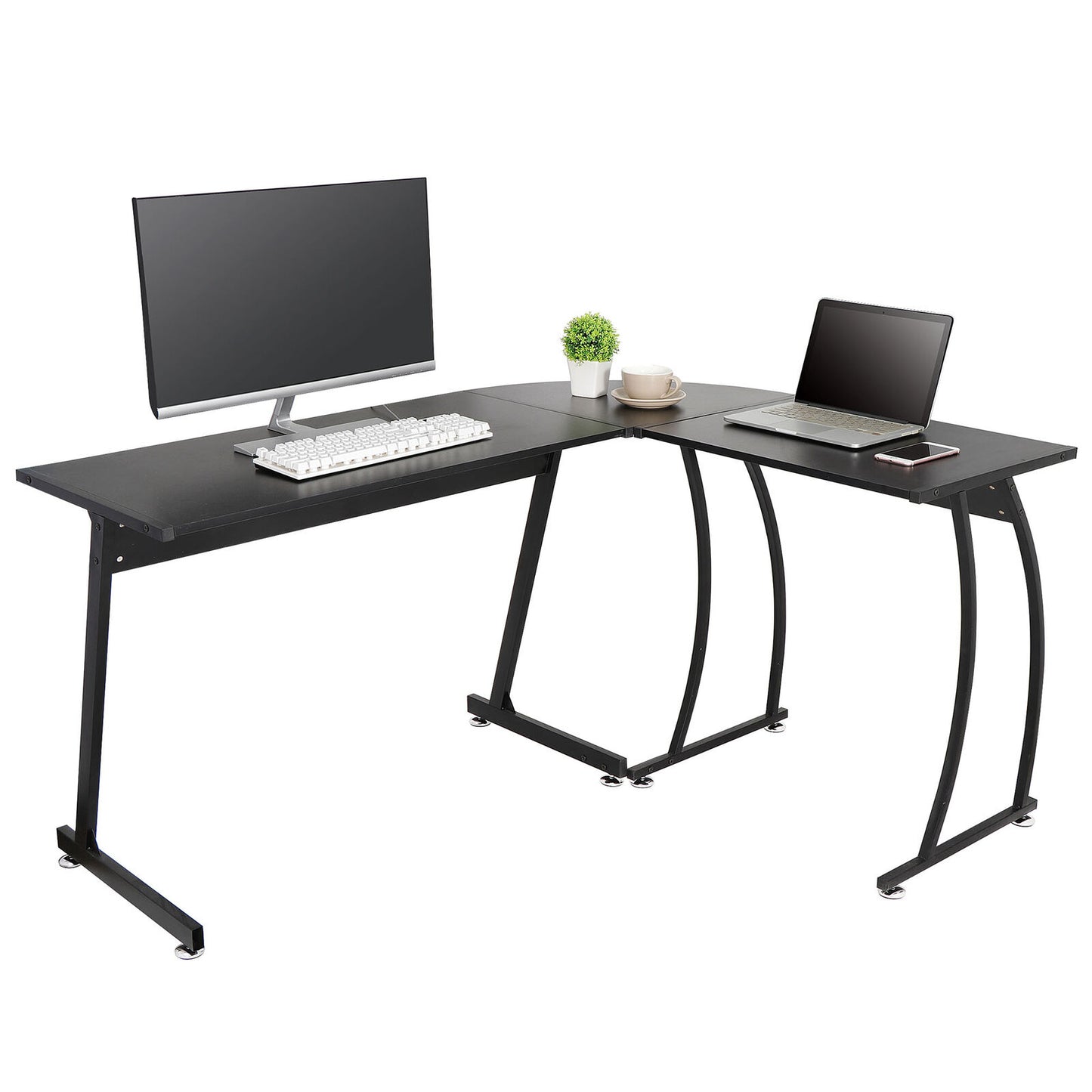 Desks - L Shaped Computer Desk - Home Or Office Gaming Desk - 58" Table -