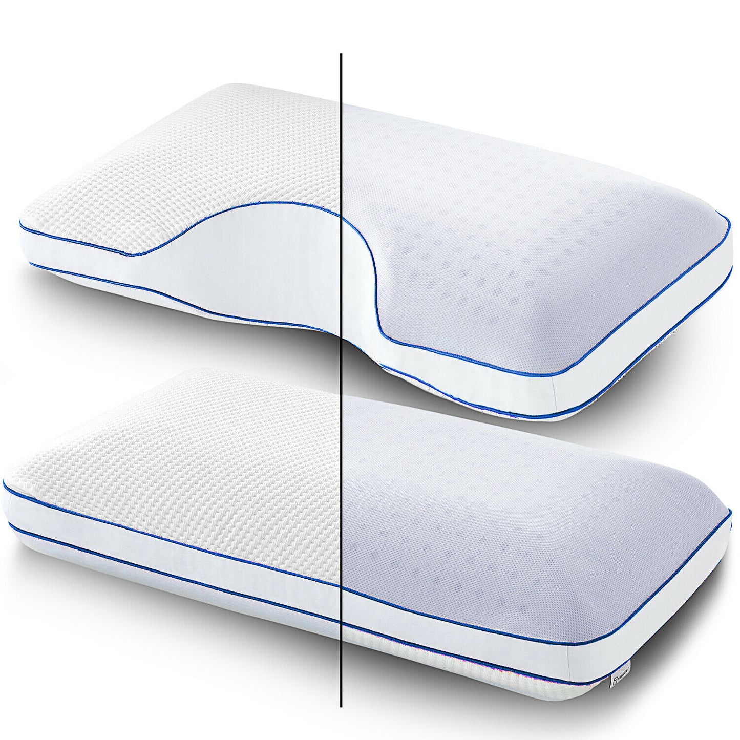Pillows - Memory Foam Pillow With Cooling Gel - Side Sleeper, King, or Queen -