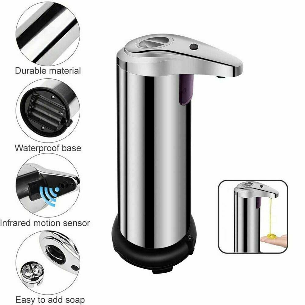 Soap & Lotion Dispensers - Touchless Soap Dispenser - Stainless Steel Automatic Sensor Hand Soap -