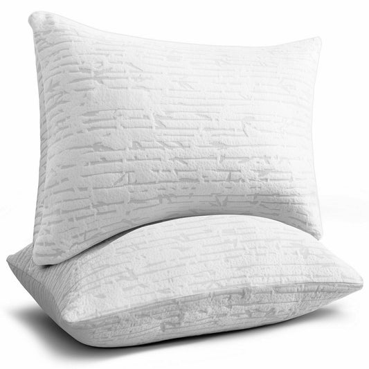 Pillows - Bamboo Shredded Memory Foam Pillow - Hypoallergenic King or Queen -