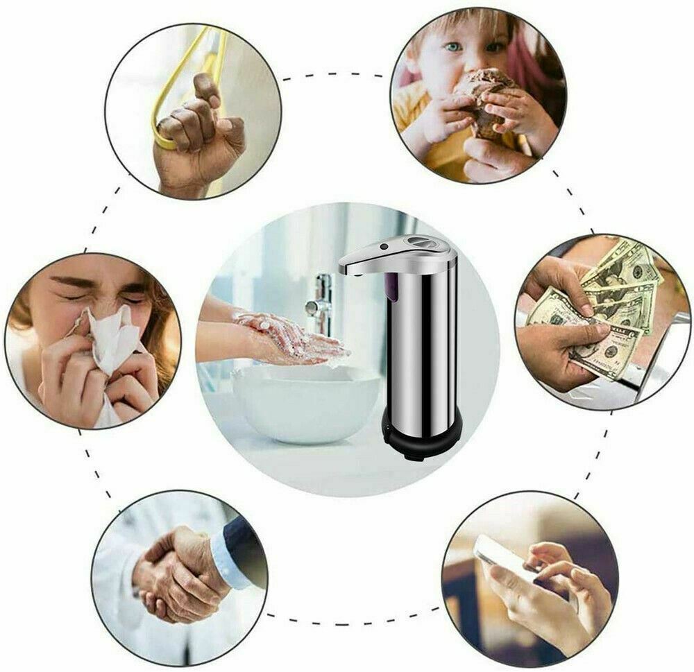 Soap & Lotion Dispensers - Touchless Soap Dispenser - Stainless Steel Automatic Sensor Hand Soap -