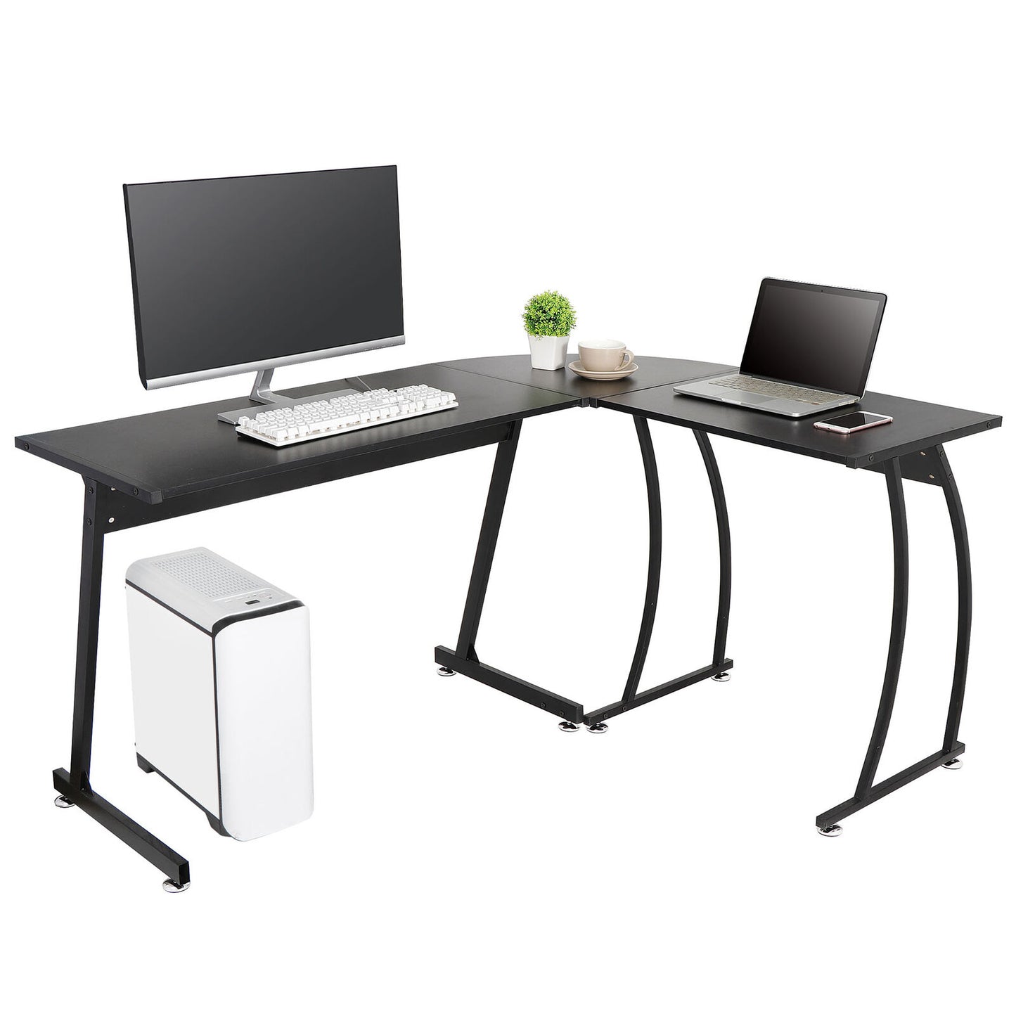 Desks - L Shaped Computer Desk - Home Or Office Gaming Desk - 58" Table -