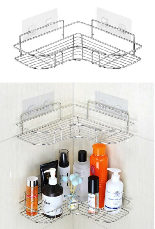 Wall Shelves & Ledges - Corner Shower Shelf Caddy - Stainless Steel Bathroom Storage Shelf Organizer -
