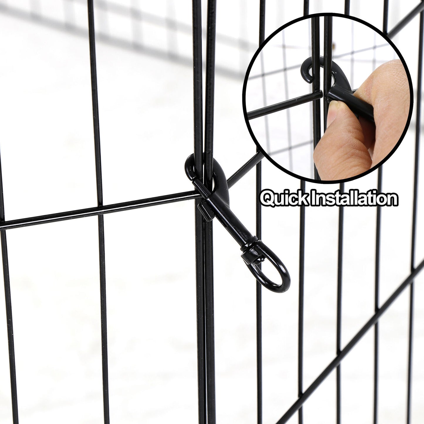 Fence Panels - Dog Crate Pet Play Pen Fence - 8 Panels - 30 Inches -